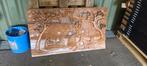 Mooi houtsnijwerk  1 Meter  bij 60 cm, Ophalen of Verzenden