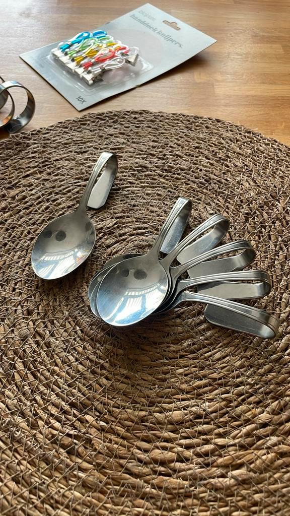 Karox amuselepels RVS 18/0 – set van 6 stuks (gebogen model), Huis en Inrichting, Keuken | Bestek, Zo goed als nieuw, Bestekset