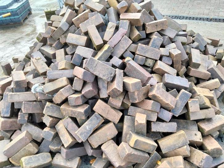 Oude Gebakken Dikformaat Geel - 15m2, Tuin en Terras, Tegels en Klinkers, Gebruikt, Ophalen of Verzenden