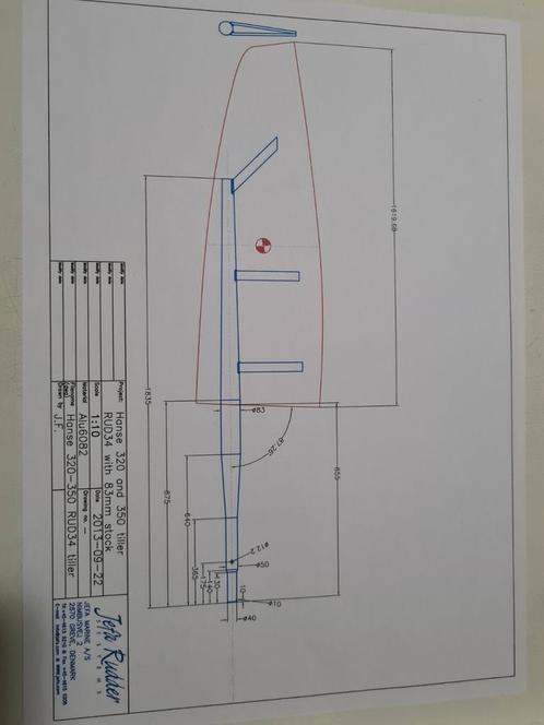 Roerblad  Hanse 320 - 350 Jefa rud 34, Watersport en Boten, Bootonderdelen, Nieuw, Zeilboot, Ophalen