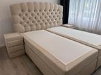 GRATIS BEZORGD** Nette Boxspring met Topper, Crème, Tweepersoons, Ophalen of Verzenden, Zo goed als nieuw