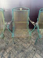 Vintage Meadowcraft Dogwood green smeedijzeren tuinstoelen, Tuin en Terras, Tuinstoelen, Ophalen of Verzenden, Gebruikt, Metaal