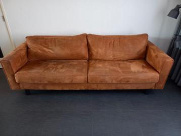 Bank Levi 3 zits leder Bull cognac 240cm beschikbaar voor biedingen