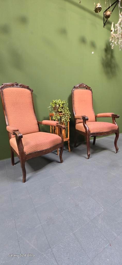 2 prachtige rococo fauteuils, Antiek en Kunst, Antiek | Meubels | Stoelen en Banken, Ophalen