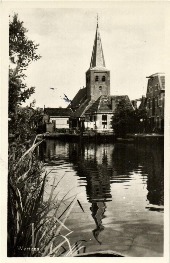 Wartena - gezicht op dorp - 1952 gelopen, Verzamelen, Ansichtkaarten | Nederland, Gelopen, Noord-Brabant, 1920 tot 1940, Ophalen of Verzenden