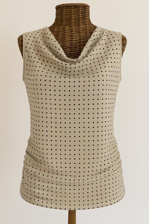 Beige travelstof top van Purdey stippen – maat 38 – nieuw, Kleding | Dames, Tops, Nieuw, Maat 38/40 (M), Beige, Zonder mouw, Ophalen of Verzenden