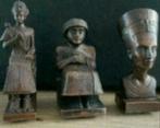 3 bronzen egyptische beeldjes ramses - gudea nefertiti, Verzamelen, Beelden en Beeldjes, Ophalen of Verzenden, Zo goed als nieuw