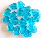Aqua steentjes vorm glas kralen 12x15 mm, Verzenden, Nieuw, Kraal