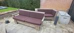 Tuinset, 2 banken inclusief kussens en tafel, Tuin en Terras, Tuinsets en Loungesets, Ophalen, Gebruikt