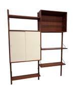 Vintage Poul Cadovius Royal System wandsysteem wallunit, Ophalen, Teakhout, Poul Cadovius, Minder dan 150 cm