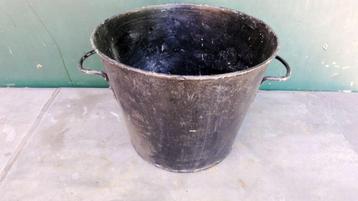 Emmer, zink met houten bodem, antiek beschikbaar voor biedingen