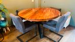 Ronde Mango Houten Eettafel - 140cm, Huis en Inrichting, Tafels | Eettafels, Ophalen, 100 tot 150 cm, Rond, Zo goed als nieuw