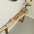 Houtbewerkte sidetables, Huis en Inrichting, Tafels | Sidetables, Ophalen, Modern., Nieuw, Minder dan 25 cm
