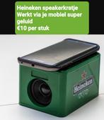 Heineken speakerkratje werkt via je mobiel super geluid, Verzamelen, Biermerken, Heineken, Ophalen of Verzenden, Zo goed als nieuw