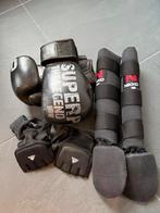 Kickbox set, boxhandschoenen en beenbeschermers, Sport en Fitness, Vechtsporten en Zelfverdediging, Gebruikt, Overige, Vechtsportmateriaal