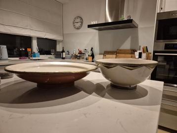 XL Aardewerk schaal & kom. beschikbaar voor biedingen