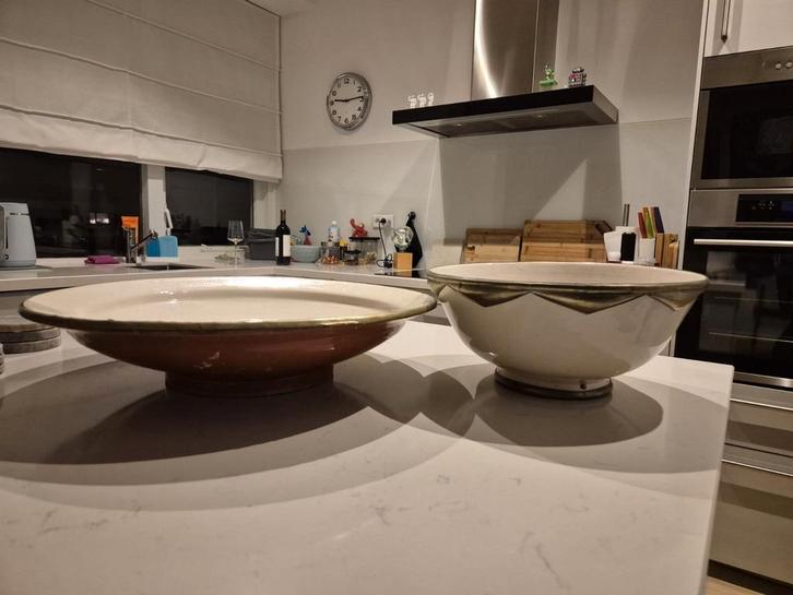 XL Aardewerk schaal & kom., Huis en Inrichting, Woonaccessoires | Schalen en Manden, Zo goed als nieuw, Rond, Steen of Aardewerk