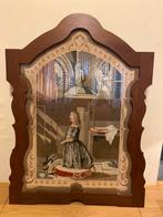 Geborduurd Biddend meisje in kapel mogelijk naar renoir, Antiek en Kunst, Antiek | Religie, Ophalen of Verzenden