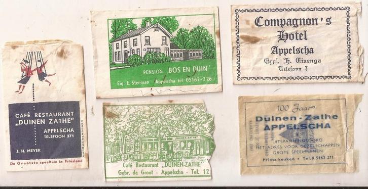 Appelscha 6 x Suikerzakjes 50/60er jaren, Verzamelen, Suikerzakjes, Nederland, Ophalen of Verzenden