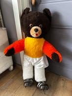 Vintage/retro XL knuffelbeer met voetbalschoenen, Ophalen of Verzenden, Huis en Inrichting