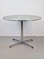 Vintage castelli tafel aluminium poot marmer blad ‘70 Italië, 50 tot 100 cm, Gebruikt, Rechthoekig, Metaal
