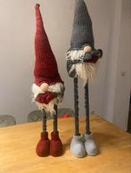 2x Kerst beeldjes gnomes kabouter rood & grijs, Diversen, Kerst, Ophalen of Verzenden, Nieuw