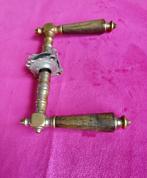 Antieke deurklinken met hoorn, deurkruk, deur klinken nr 227, Ophalen of Verzenden