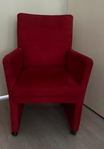 (4) fauteuil(s) op wieltjes, Huis en Inrichting, Stoelen, Ophalen, Gebruikt, Rood, Vier