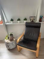 Ikea POÄNG Fauteuil / stoel - met leren en stoffen bekleding, Zo goed als nieuw, 50 tot 75 cm, Ophalen, Stof