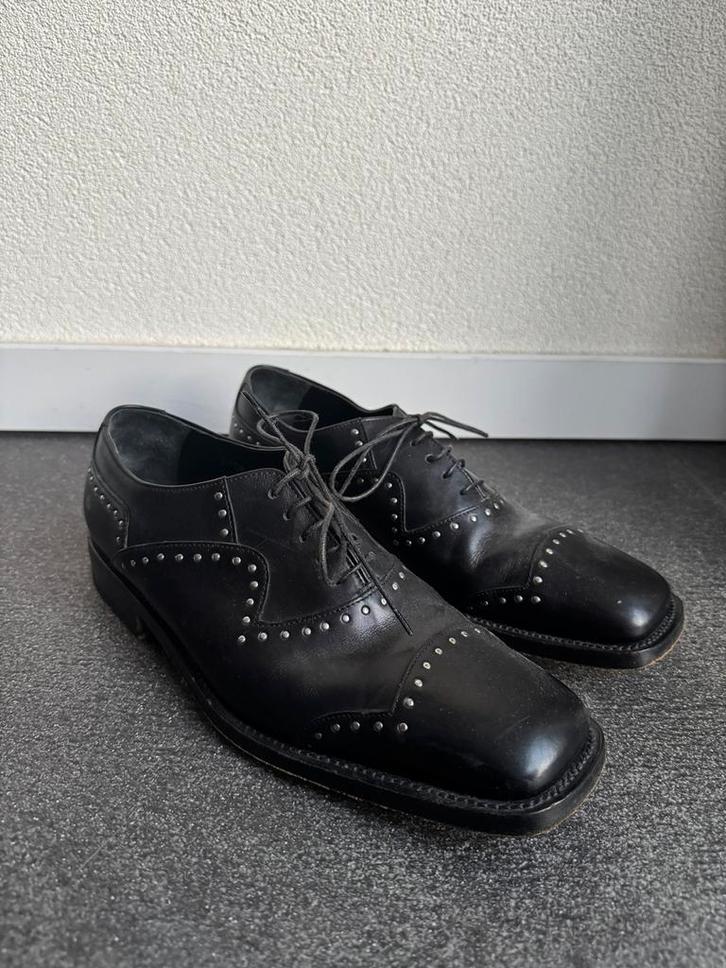 Vintage Fendi zwarte leren nette veterschoenen met studs, Kleding | Heren, Schoenen, Zo goed als nieuw, Veterschoenen, Zwart, Ophalen of Verzenden