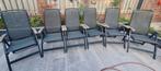 6 verstelbare aluminium tuinstoelen met kussens, Tuin en Terras, Tuinstoelen, Ophalen, Zo goed als nieuw, Aluminium, Verstelbaar