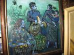 Indonesisch schilderij Ngadino circa 1960, Antiek en Kunst, Kunst | Schilderijen | Klassiek, Ophalen