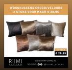 Eric Kuster style kussens croco in diverse kleuren set 2, Huis en Inrichting, Woonaccessoires | Kussens, Nieuw, Ophalen of Verzenden