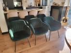 Eetkamerstoelen Como groen 6x, Ophalen, Overige kleuren, Zo goed als nieuw, Stof