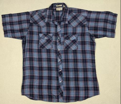 Vintage Sheplers USA Western Cowboy  Shirt Mt. XL, Kleding | Heren, Overhemden, Zo goed als nieuw, Halswijdte 43/44 (XL), Blauw