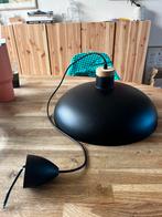 hanglamp zwart metaal en beukenhout, Ophalen of Verzenden, Nieuw, Metaal, Minder dan 50 cm