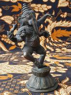 Prachtig zwaar antiek brons Ganesha beeld uit India 20,5 cm., Ophalen of Verzenden