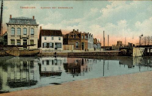 Terneuzen met binnensluis, Verzamelen, Ansichtkaarten | Nederland, Gelopen, Zeeland, Voor 1920, Ophalen of Verzenden
