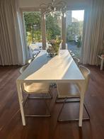Prachtige witte eettafel, Gebruikt, 200 cm of meer, Vijf personen of meer, Rechthoekig