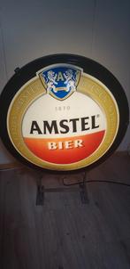 Amstel bier lichtbak Verlichting lamp licht bord gevel, Verzamelen, Biermerken, Ophalen, Gebruikt, Reclamebord, Plaat of Schild