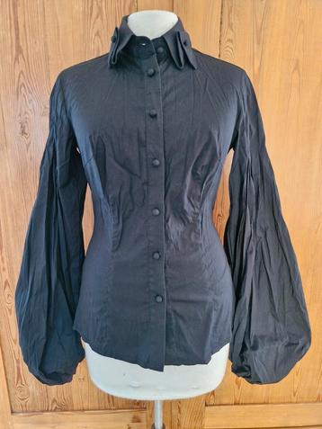Phard aparte zwarte blouse getailleerd pofmouw mt S zgan beschikbaar voor biedingen