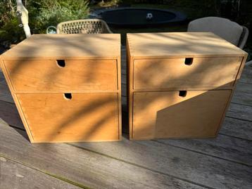 2 IKEA moppe houten ladekastjes organizers beschikbaar voor biedingen