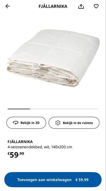 2x Fjallarnika 4-seizoenen dekbed 140/200 - Nieuw! beschikbaar voor biedingen