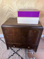 Vintage houten kastje, bruin,, Ophalen