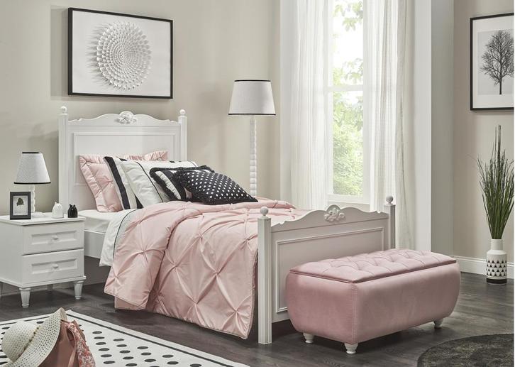 Lora 1-persoonsbed - Wit, Kinderen en Baby's, Kinderkamer | Bedden