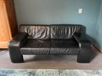 Zwarte bank leder, Huis en Inrichting, Banken | Bankstellen, Ophalen, 150 tot 200 cm, Tweepersoons, 75 tot 100 cm