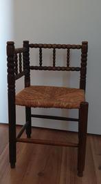 Bobbin Hoekstoeltje met stevige Stro Zitting, Antiek en Kunst, Ophalen