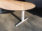 Aspa kantoor tafel / vergadertafel 240x120 ovaal beuken, Postbus, In hoogte verstelbaar, Ophalen of Verzenden, Aspa