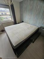 bed 160*200 met 4 opberglades, Ophalen, Zwart, Tweepersoons, Zo goed als nieuw