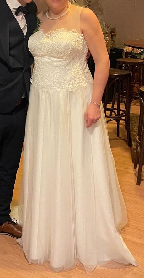 Bianco Evento Isabelle Crème Bruidsjurk - Ivoor, Kleding | Dames, Trouwkleding en Trouwaccessoires, Zo goed als nieuw, Trouwjurk